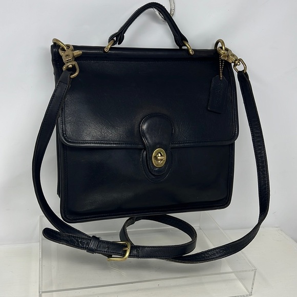 Coach Legacy Vintage 9927 Willis Black Leather Shoulder Crossbody Handbag - Picture 1 of 16